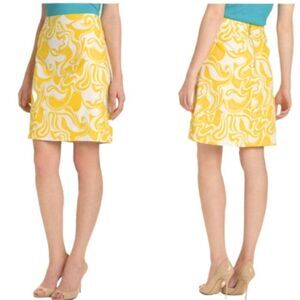 Kate Spade lemon curl pencil skirt 0